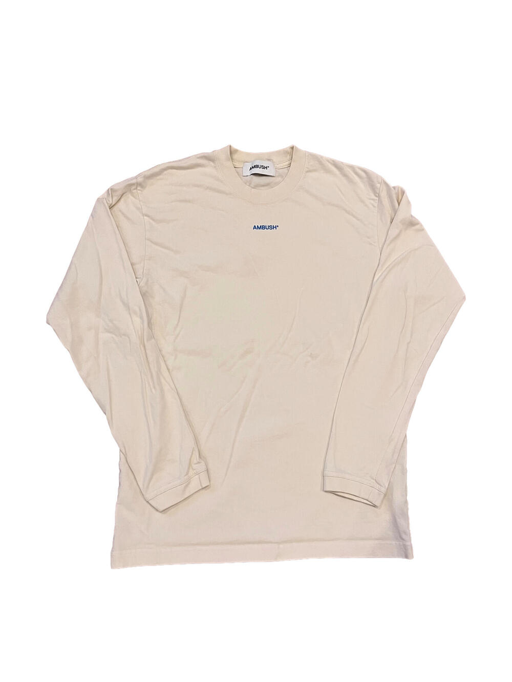 Ambush Men's Long Sleeve Logo Tee White Blue Logo Size XS
